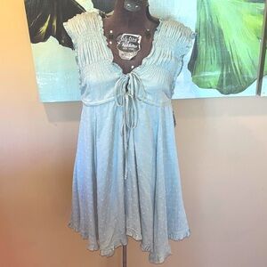 NWT Daisies Daisyshoppe light mint green babydoll flowy boho Dress szM fairytale